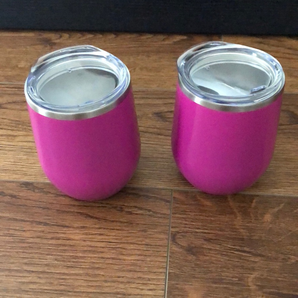 Maars 2 small purple metal tumblers
